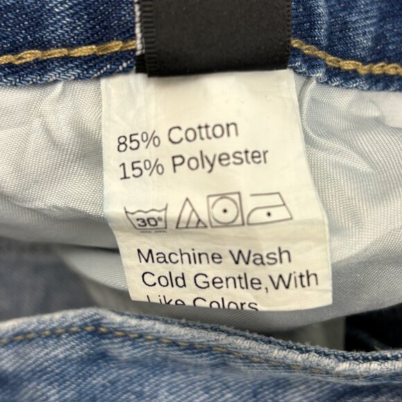 Shein Distressed Straight Leg Women's size LP Dark Wash Blue Denim Jeans - Picture 3 of 4